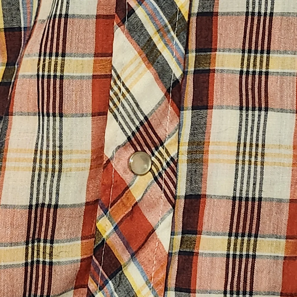 Youngbloods Authenis Western Red and Blue Plaid Button Down Shirt - Picture 3 of 10